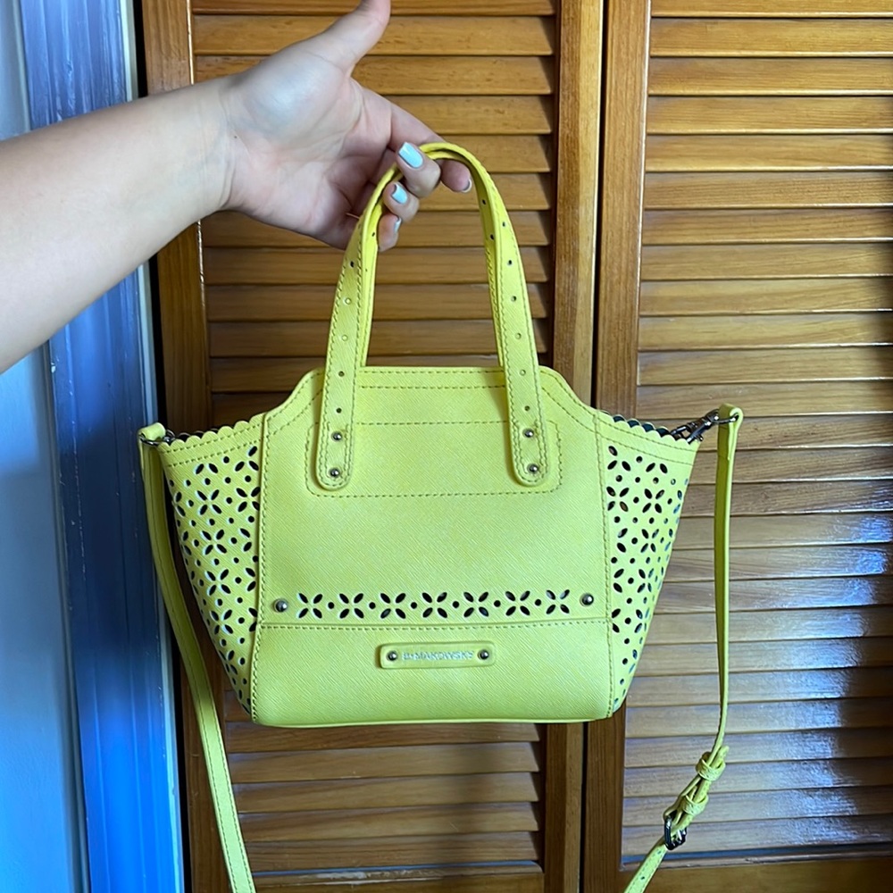 B. Makowsky Yellow Eyelet crossbody bag